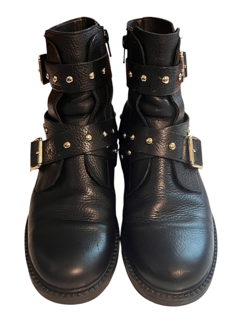 Kurt Geiger London Stinger Black Studded Buckle Ankle Booties size 39/8.5 - Picture 2 of 8
